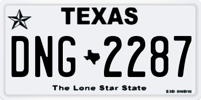 TX license plate DNG2287