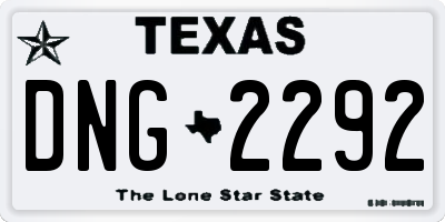 TX license plate DNG2292