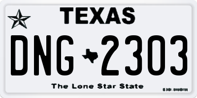 TX license plate DNG2303