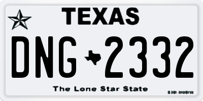 TX license plate DNG2332