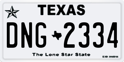 TX license plate DNG2334