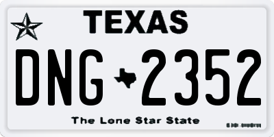 TX license plate DNG2352
