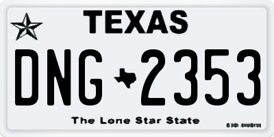 TX license plate DNG2353