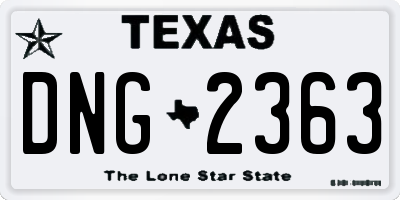 TX license plate DNG2363