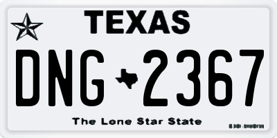 TX license plate DNG2367
