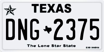 TX license plate DNG2375