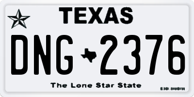 TX license plate DNG2376