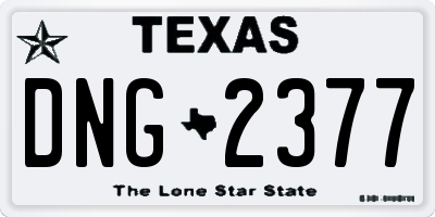 TX license plate DNG2377