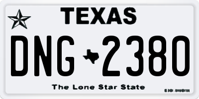 TX license plate DNG2380