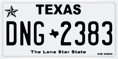 TX license plate DNG2383