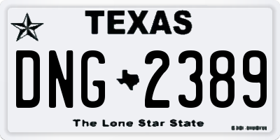 TX license plate DNG2389