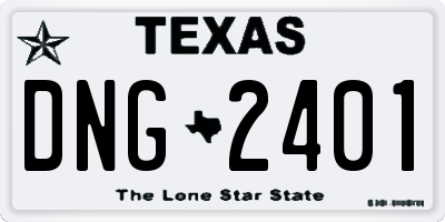 TX license plate DNG2401