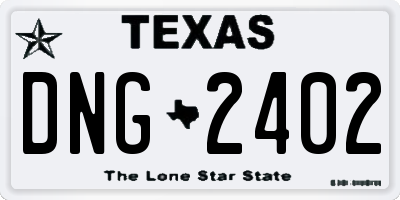 TX license plate DNG2402