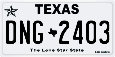 TX license plate DNG2403