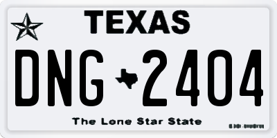 TX license plate DNG2404