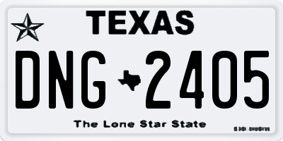 TX license plate DNG2405