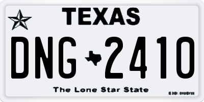 TX license plate DNG2410