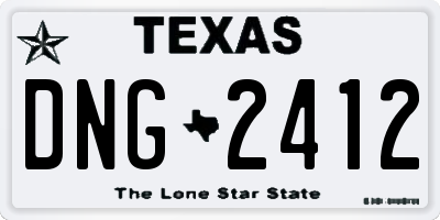TX license plate DNG2412
