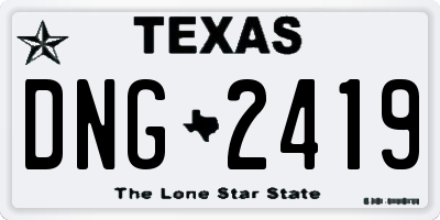 TX license plate DNG2419