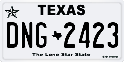 TX license plate DNG2423