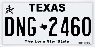 TX license plate DNG2460