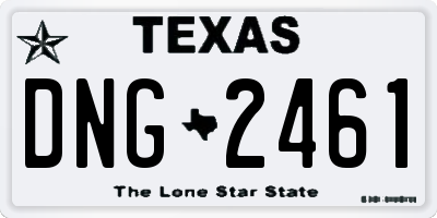TX license plate DNG2461