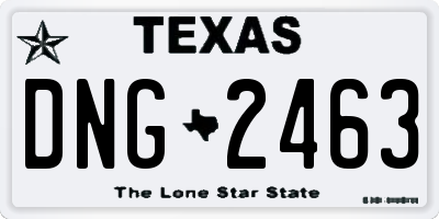 TX license plate DNG2463