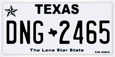 TX license plate DNG2465