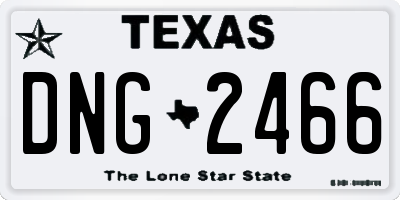 TX license plate DNG2466