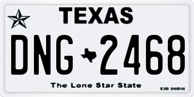 TX license plate DNG2468