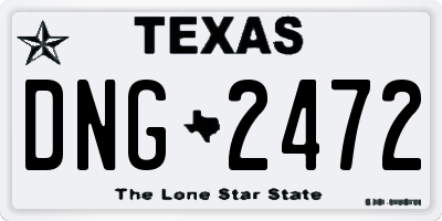 TX license plate DNG2472