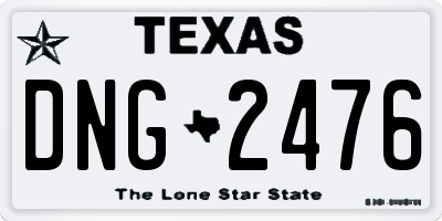TX license plate DNG2476