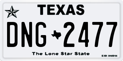 TX license plate DNG2477