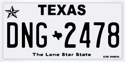TX license plate DNG2478