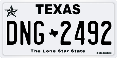 TX license plate DNG2492