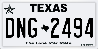 TX license plate DNG2494