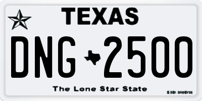 TX license plate DNG2500