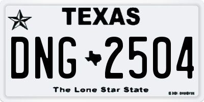 TX license plate DNG2504