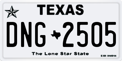 TX license plate DNG2505