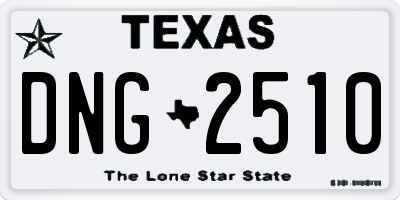 TX license plate DNG2510
