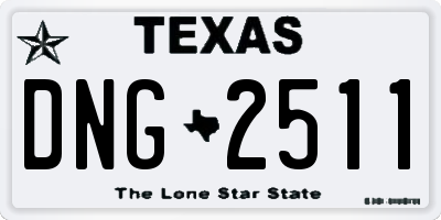 TX license plate DNG2511