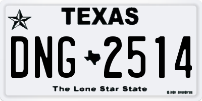 TX license plate DNG2514