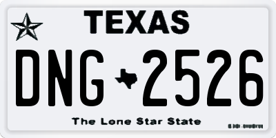 TX license plate DNG2526