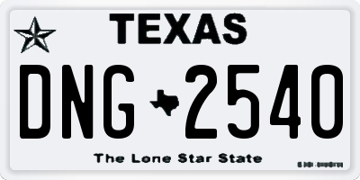 TX license plate DNG2540