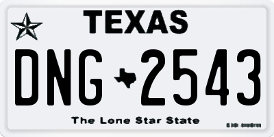 TX license plate DNG2543