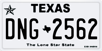 TX license plate DNG2562