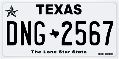 TX license plate DNG2567