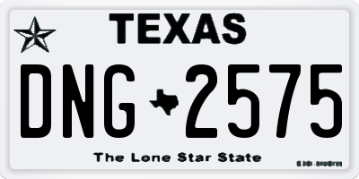 TX license plate DNG2575