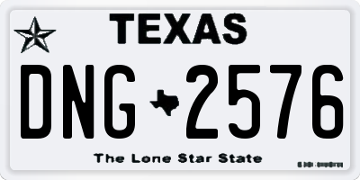 TX license plate DNG2576