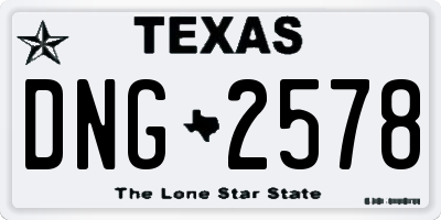 TX license plate DNG2578
